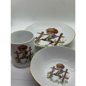 Porcelain Dinnerware Set with Child Illustration by Gisela Gottschlich